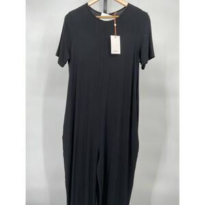 Quince Women Maternity Bamboo Jersey Maternity Everyday Jumpsuit Black S